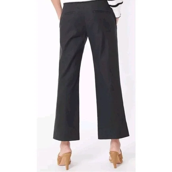 Veronica Beard Black Cropped Pants with‎ Button Detail Linen Blend sz 6 Office - Picture 3 of 8